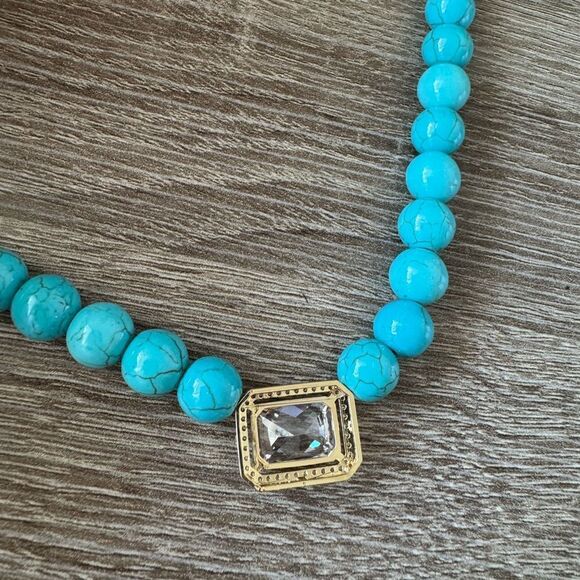 Turquoise Beaded Necklace N856 - Picture 4 of 5